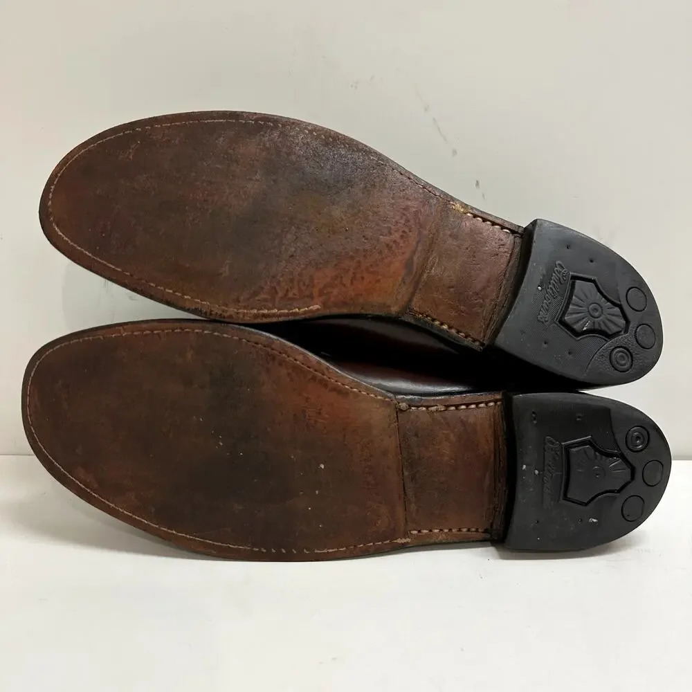 VERY GOOD Quoddy Tassel Loafer Burgundy Leather Vintage Made in USA Men's 9.5